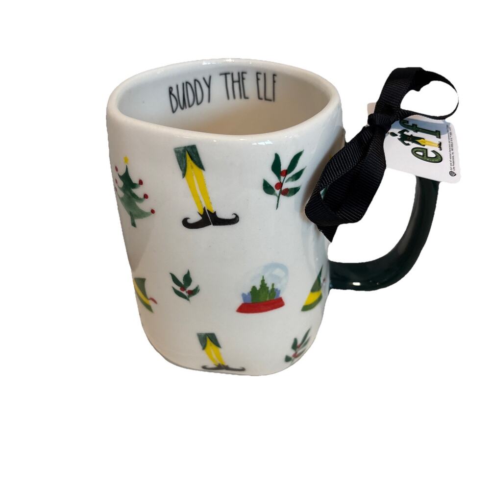 Rae Dunn Buddy The Elf Shoes Snowglobe Holly Christmas Mug All Around Pattern
